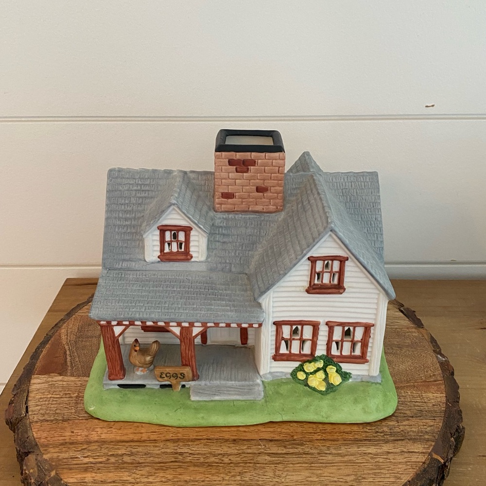 Vintage 1985 Partylite Farmhouse Ceramic Tea light holder Collectible Ranch